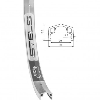 Обод 20" XD-154-A CNC 36Н одинарный, серебристый Обод 20" XD-154-A CNC 36Н одинарный, серебристый