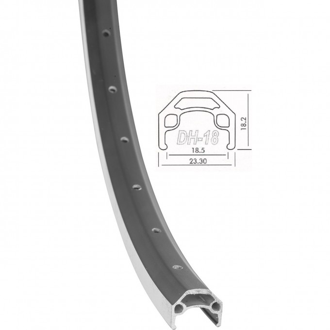 Обод 24" DH-18 Qijian 36H двойной, черный 330053