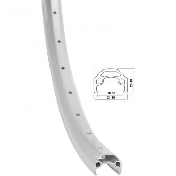 Обод 24" MD-20 36H двойной, серебристый Обод 24" MD-20 36H двойной, серебристый