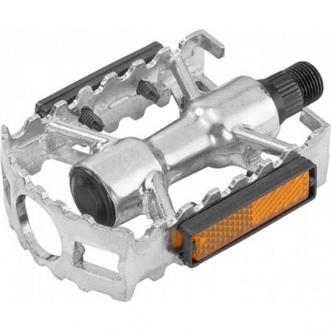 Педали BLF-B5 ось 9/16" со светоотражателями. алюминиевые серебристые 360104