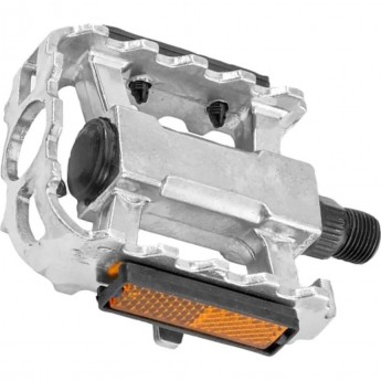 Педали BLF-B9 ось 9/16" со светоотражателями, алюминиевые серебристые Педали BLF-B9 ось 9/16" со светоотражателями, алюминиевые серебристые