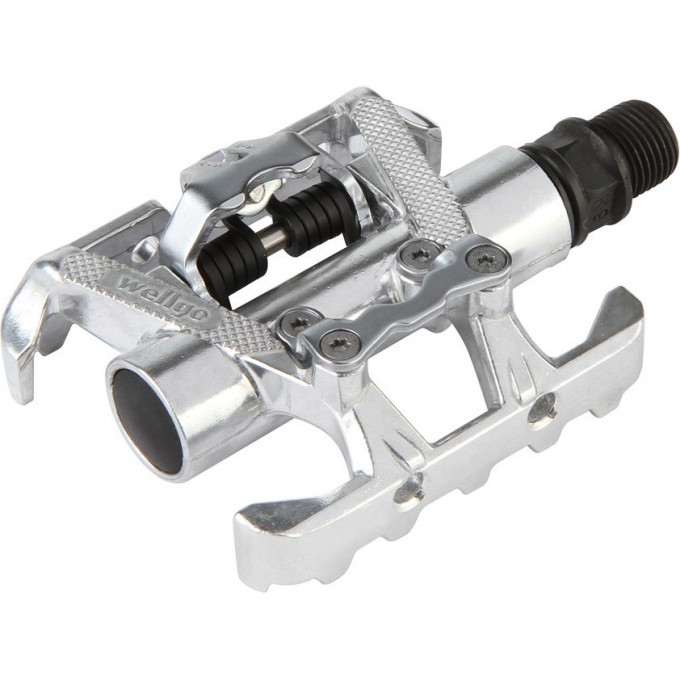 Педали C099 Wellgo, контактные для шоссейн., ось 9/16", алюминиевые серебристые 360061