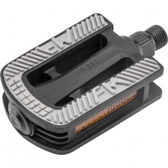 Педали FP-630, ось 9/16" со светоотражателями, пластиковые чёрно-серые Педали FP-630, ось 9/16" со светоотражателями, пластиковые чёрно-серые