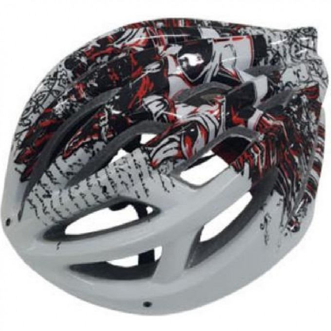 Шлем STELS FSD-HL007 (in-mold). Размер L (54-61 см) красно-белый 600309