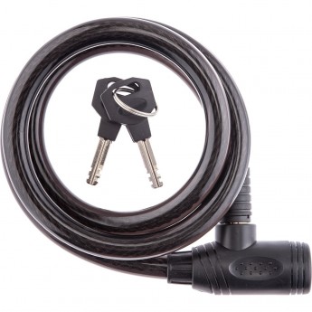 Трос-замок 84318, 15х1200 мм, с ключом, чёрный Трос-замок 84318, 15х1200 мм, с ключом, чёрный