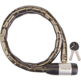 Трос-замок STELS 81715, 18x1000 мм, чёрно-серебристый Трос-замок STELS 81715, 18x1000 мм, чёрно-серебристый